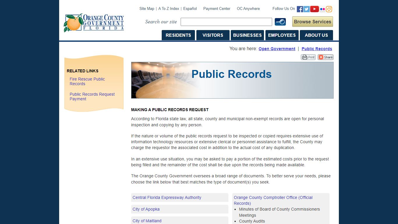 Public Records - orangecountyfl.net